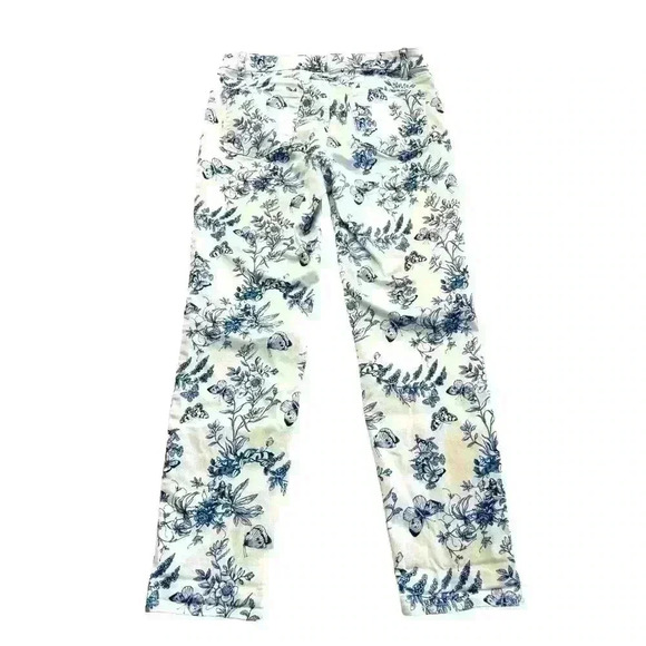 Talbots Slim Ankle Jean Size 6 Floral Butterfly Print - Picture 3 of 5